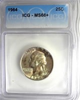 1964 Quarter ICG MS66+ LIST $165