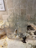 Clear Floral Mugs - 8 Total