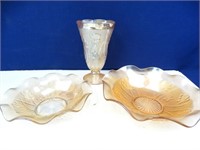 Depression Glass Vase & Bowls