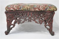 Cast Iron Foot Stool With Padded Top