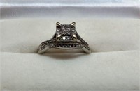 10K White Gold Diamond Wedding Ring Set