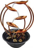 Alpine Tabletop Multi-Tiered Leaf Water Fountain