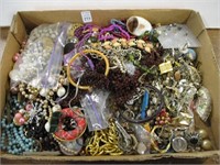 Flat of Costume Jewelry Pieces & Parts