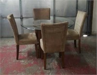 Glass Top Dinning Table w/ (4) Chairs