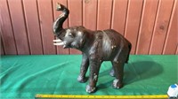 Leather Wrapped Elephant  - Missing An Ear