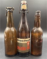 3 Antique Beer Bottles, H Wall, Cumberland