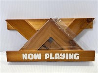 Wooden Now Playint record vinyl wall holder