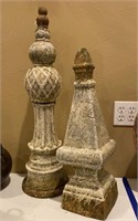 Two Large Stone Finials