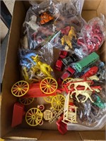 Vintage plastic warhorse etc figures die cast toys
