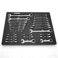30pc SAE & Metric Ratcheting Wrench Set -SEE NOTES