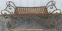 Metal Strapwork Outdoor Bench