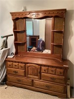 Vintage Wooden Dresser w/ Mirror