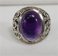 Sterling & Amethyst Ring size 10