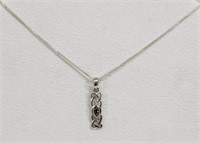 .925 silver celtic knot w/ Amethyst & 16" chain