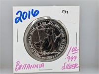 2016 1oz .999 Silver Britannia 2 Pounds