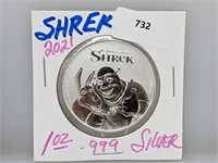 2021 1oz .999 Silver Shrek Nive $2