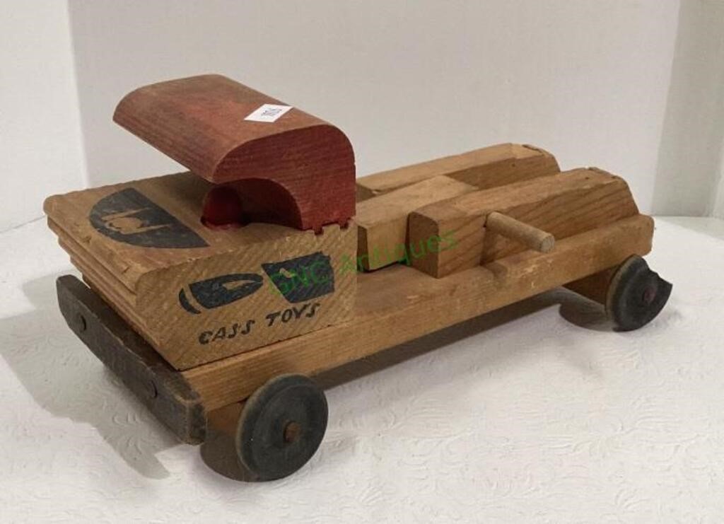 Vintage wooden Cass toys rolling truck -