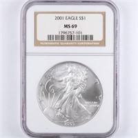 2001 Silver Eagle NGC MS69