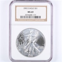 2002 Silver Eagle NGC MS69