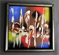 William Jacobs 1960's Abstract Enamel Tile Art