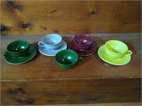Vintage glass cups and saucers