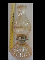 UNUSUAL AMBER COLOR KEROSIN LAMP WITH MATCHING