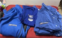 Group of XL Menards shirts, jacket and vest