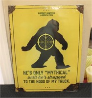 Metal Mythical Bigfoot sign