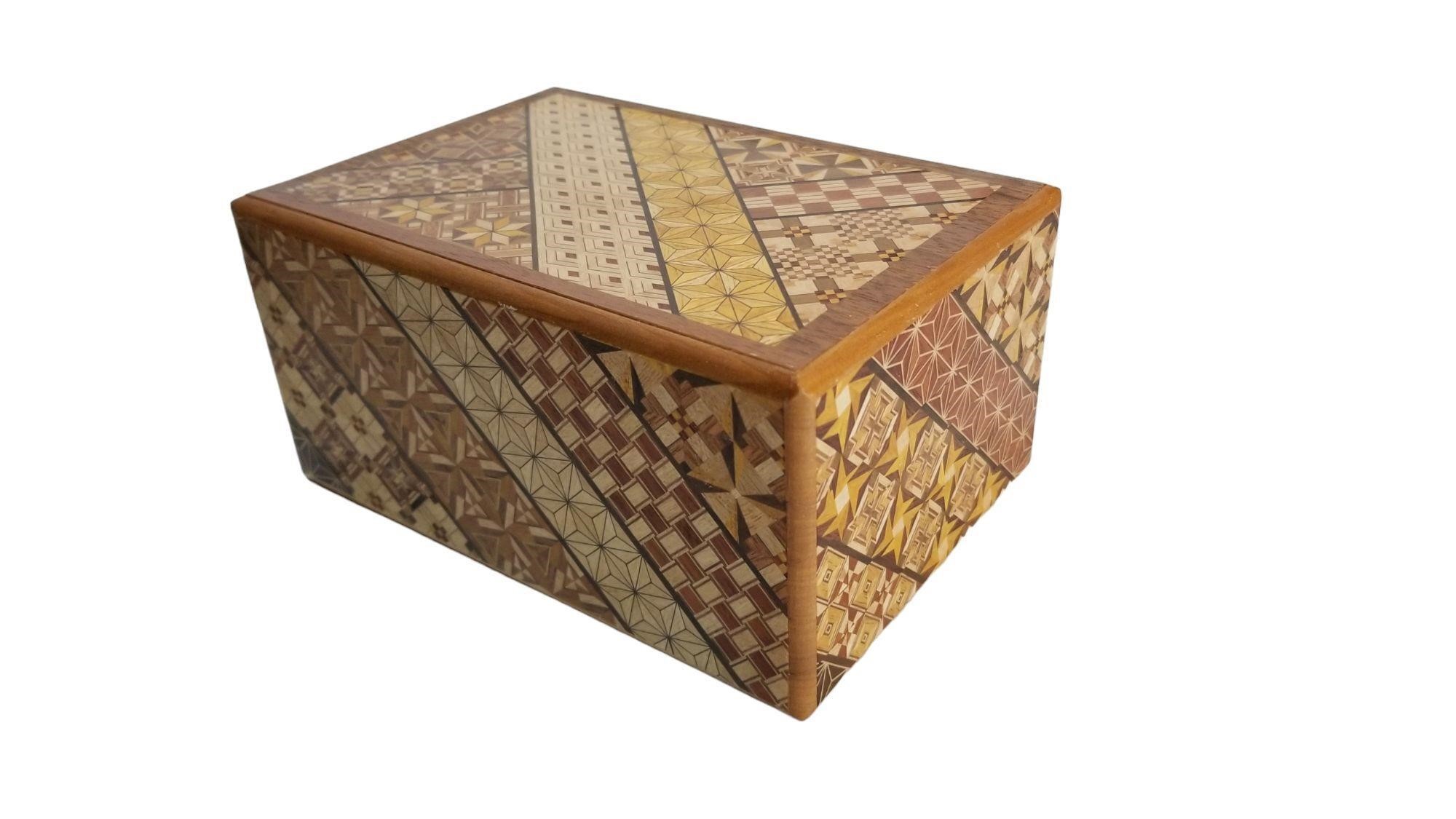 Large Yosegi Japanese Puzzle Box Hakone Inlaid