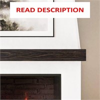 Modern Rustic 60 Wood Mantel Shelf - Charcoal