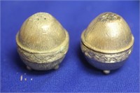 Pair of Metal Salt and Pepper Shakers