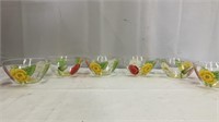 6 Floral Glass Bowls