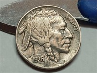 OF) nice full horn 1936 Buffalo nickel