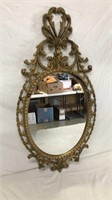 Mid Century Ornate Oval Wall Mirror