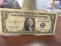 1935F blue seal silver certificate