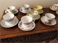 7 Teacups - Paragon, Queen Anne, Colclough