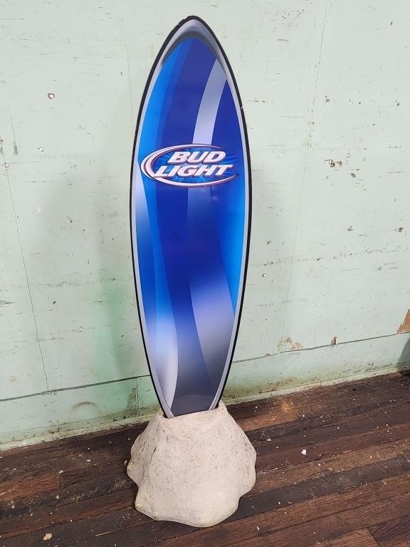 Large Bud Light Pedestal Surfboard Sign