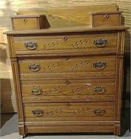 4 Drawer oak dresser with 2 handkerchief drawers
