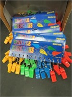 12 BOARDS OF 12 KEYCHAIN WHISTLES PER BOARD