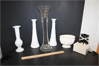 Milk Glass Vases 3, Inarco Planter, Glass Vase