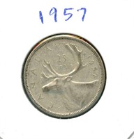 1957 Canadian Silver Quarter