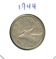 1944 Canadian Silver Quarter