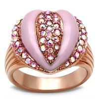 Catchy .52ct Pink Kunzite & Aura Quartz Ring