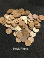 Lot of 100 Unsearched Wheat Cents