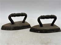 -2 cast iron sad irons