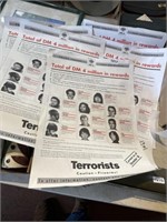 5 police Terrorist wanted posters