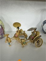 Vintage Celluloid rickshaw and Geisha souvenirs