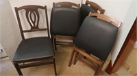 4 Stakmore Co. Folding Chairs, Vinyl Seats (good