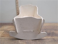 White Wooden Doll Cradle 13" x 6"