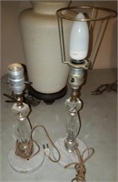 2 Pc Glass Base Lamp Bases - No Shades